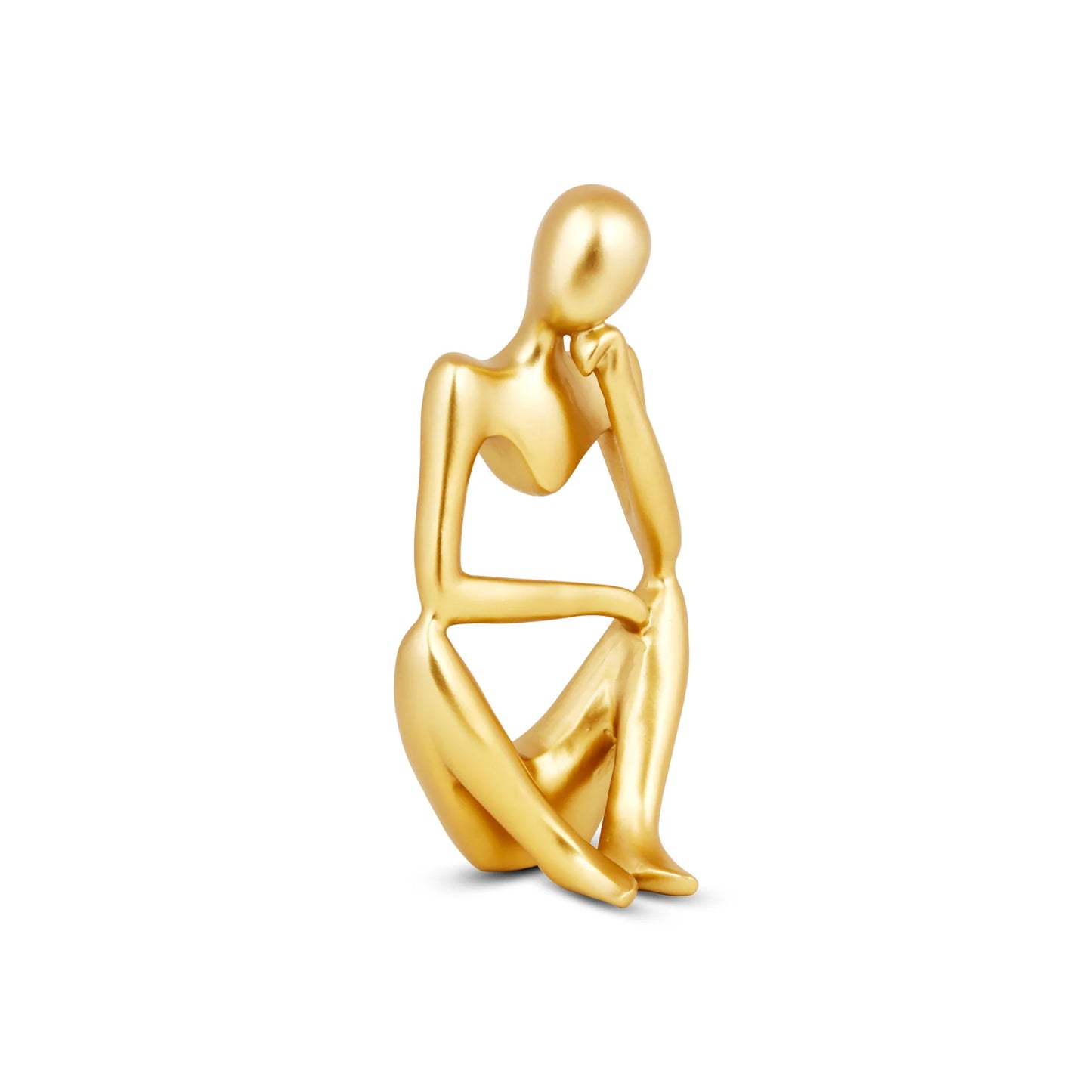 Golden Thinking Man Resin Figurine