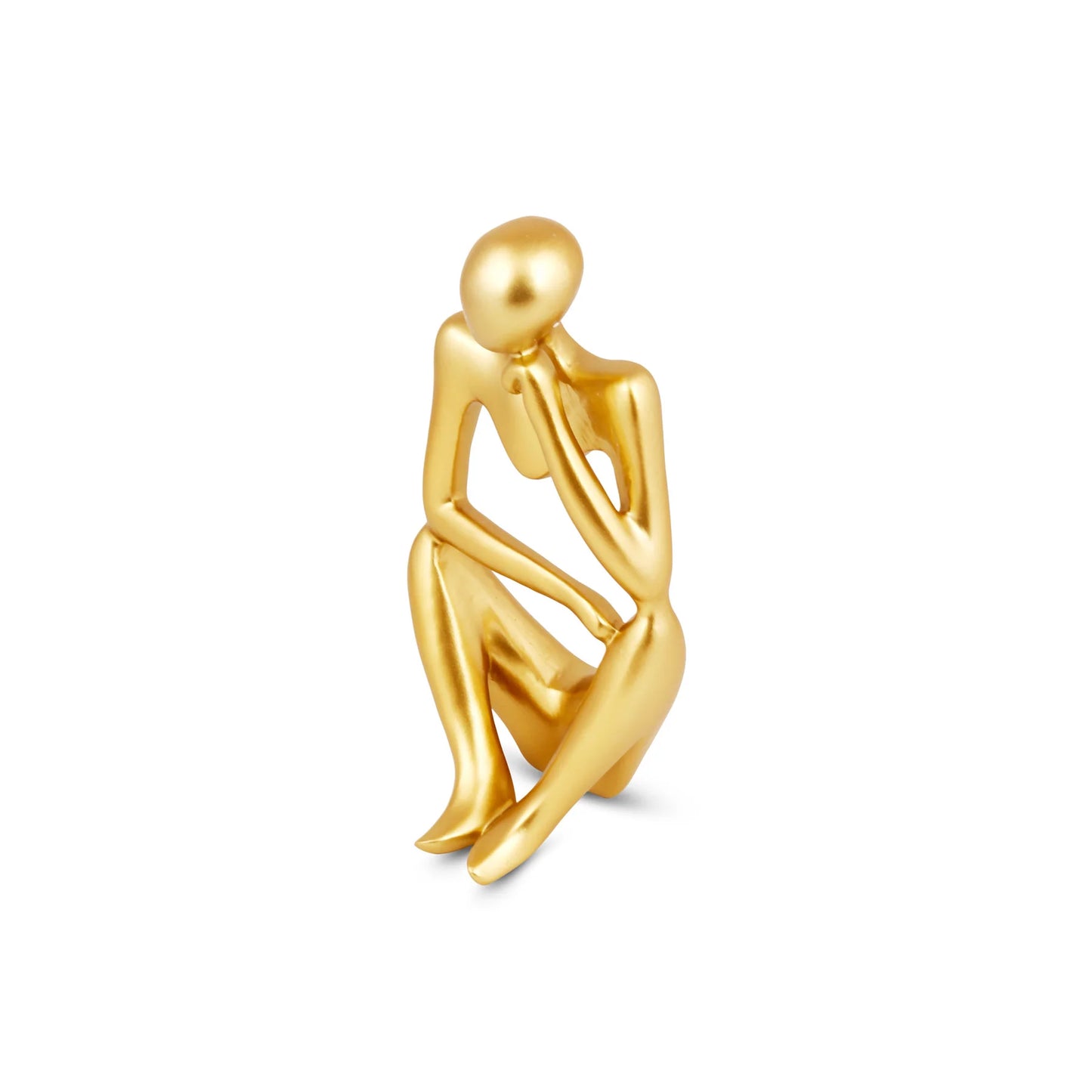 Golden Thinking Man Resin Figurine